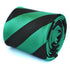 green and black barber striped tie
